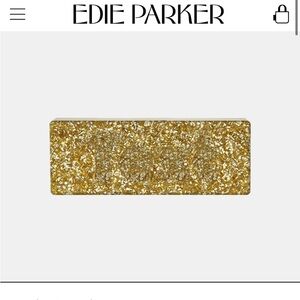 Edie Parker Gold Glitter Rectangular Clutch